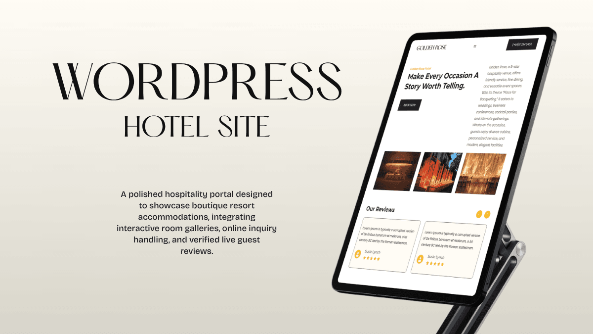 Golden Rose Website Design Mockup