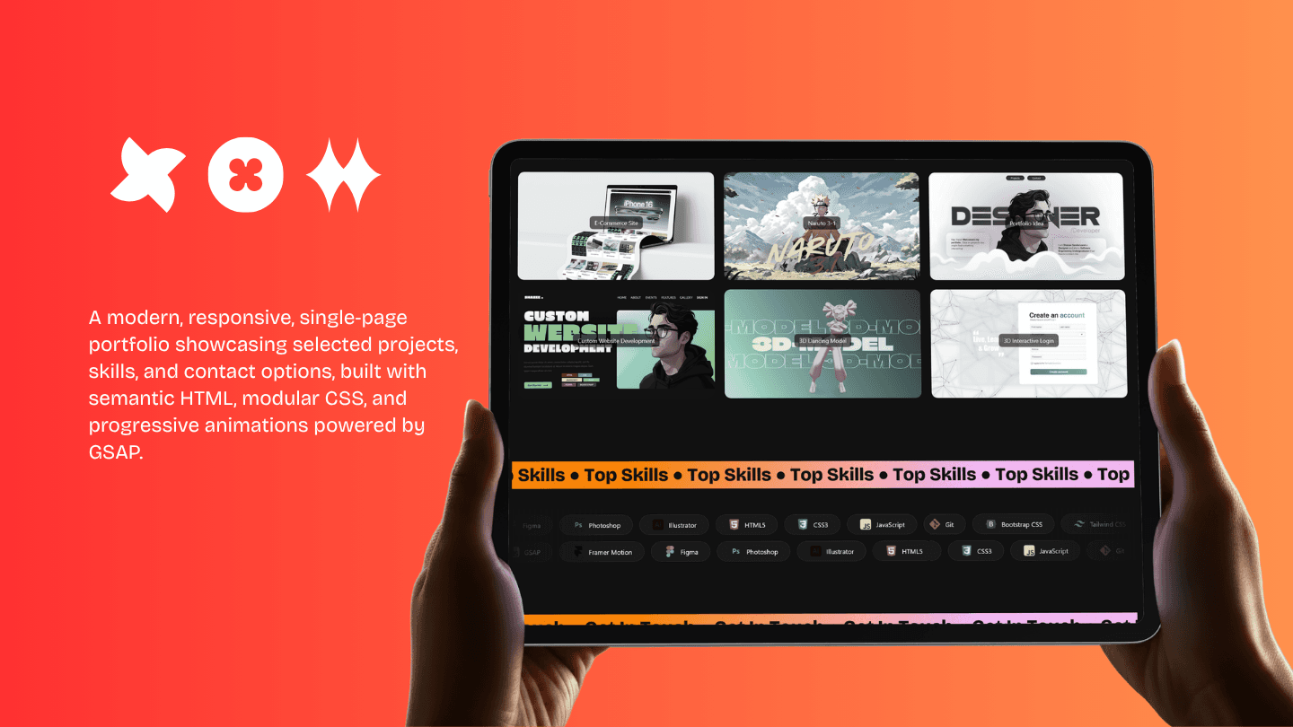 Creative Portfolio Website Mockup